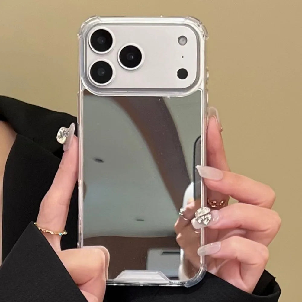 Mirror Case in use - checking makeup in the built-in mirror