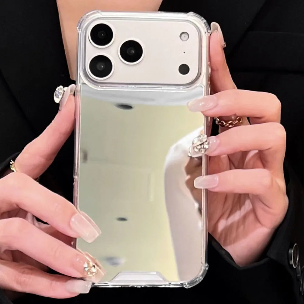 Mirror Case close-up showing camera cutout and mirror finish